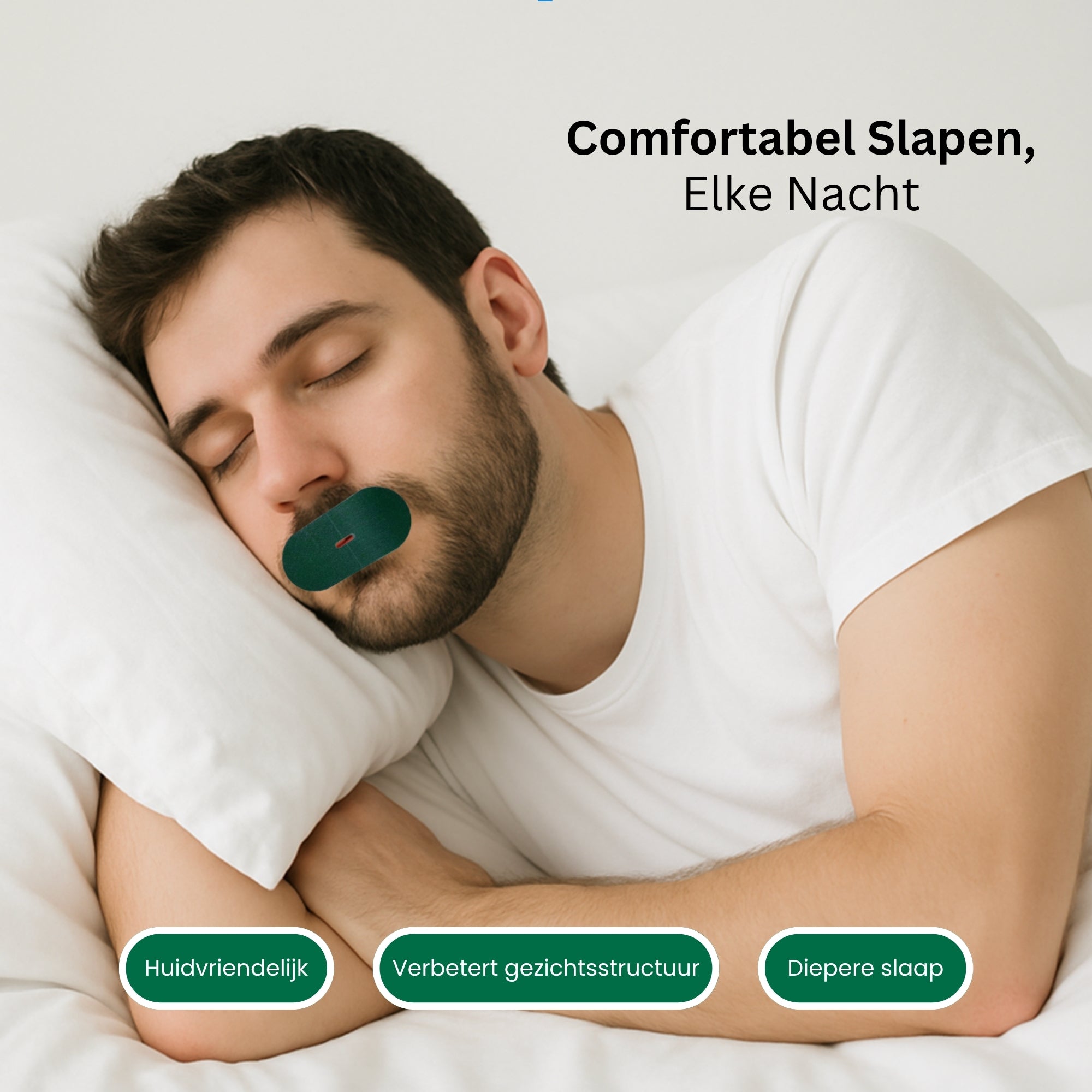 Mondtape die bijdraagt een comfortabele nacht.